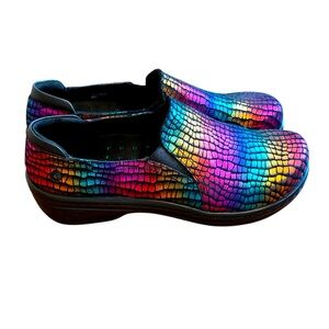 Klogs Womens Moxy Multicolor Electric Gator  Slip On Size 8.5 Medium‎ W Clogs